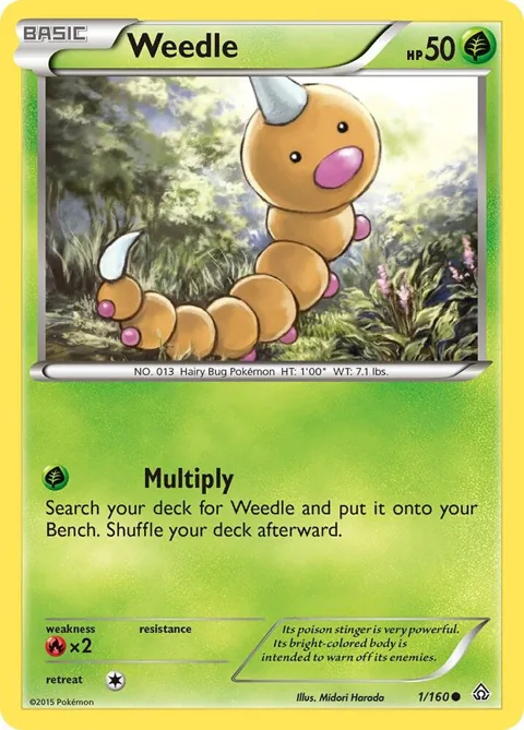 Weedle #1/160 Pokémon card from XY - Primal Clash