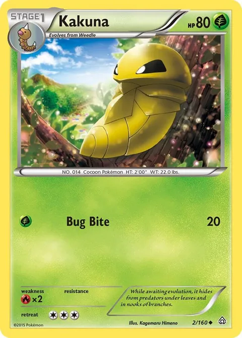 Kakuna #2/160 Reverse Holofoil Pokémon card from XY - Primal Clash