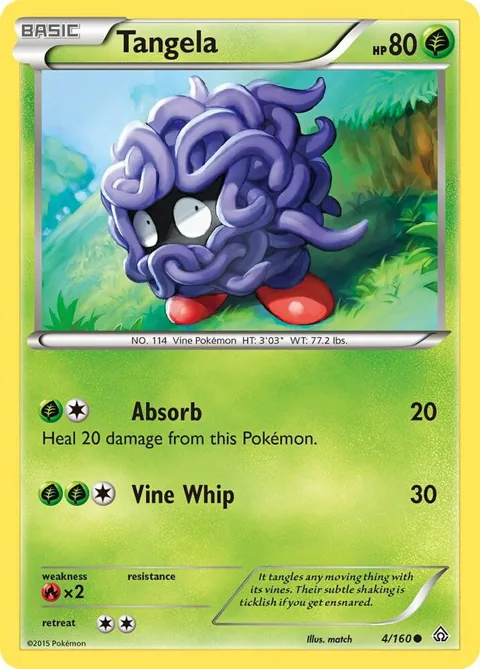 Tangela #4/160 Reverse Holofoil Pokémon card from XY - Primal Clash