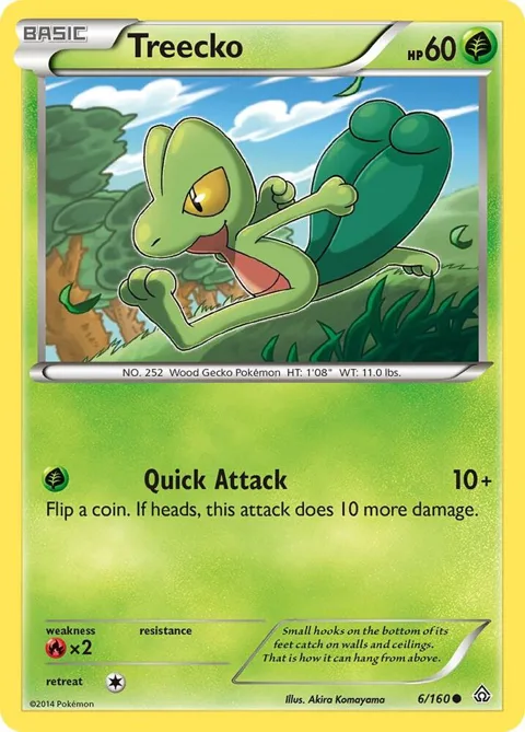 Treecko #6/160 Reverse Holofoil Pokémon card from XY - Primal Clash