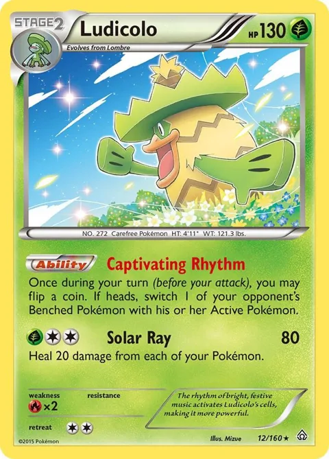 Ludicolo #12/160 Reverse Holofoil Pokémon card from XY - Primal Clash