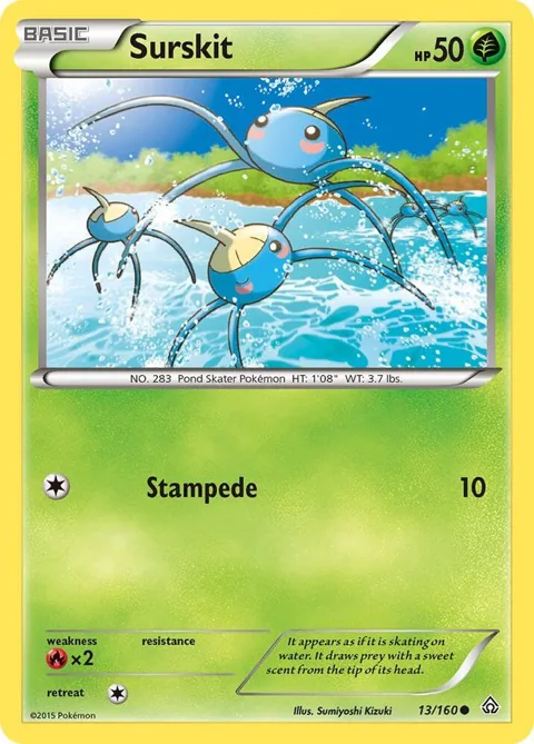Surskit #13/160 Reverse Holofoil Pokémon card from XY - Primal Clash