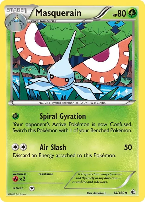 Masquerain #14/160 Pokémon card from XY - Primal Clash