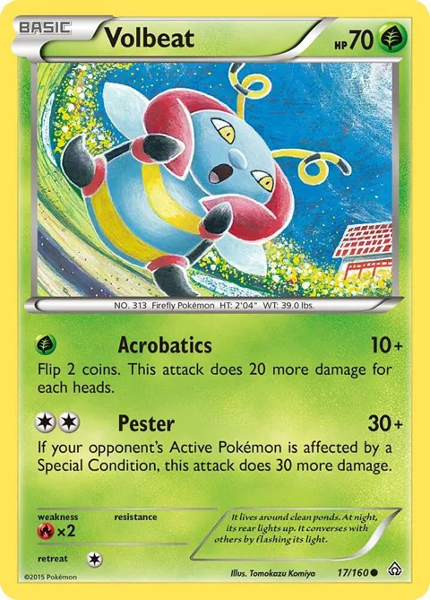 Volbeat #17/160 Pokémon card from XY - Primal Clash