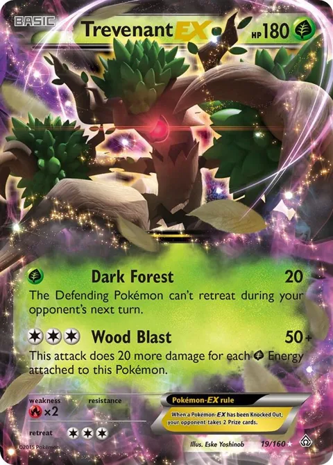 Trevenant EX #19/160 Holofoil Pokémon card from XY - Primal Clash
