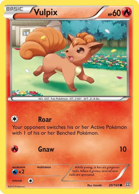 Vulpix #20/160 Reverse Holofoil Pokémon card from XY - Primal Clash