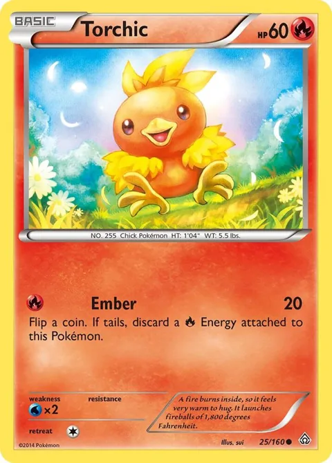 Torchic #25/160 Reverse Holofoil Pokémon card from XY - Primal Clash