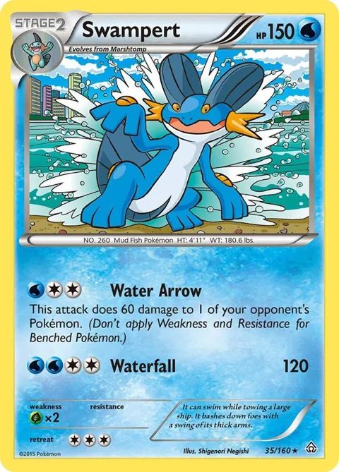 Swampert #35/160 Reverse Holofoil Pokémon card from XY - Primal Clash
