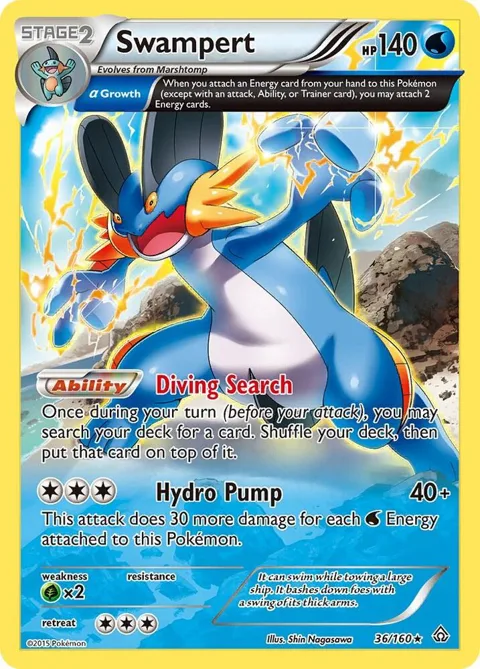 Swampert Alpha #36/160 Holofoil Pokémon card from XY - Primal Clash