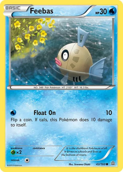 Feebas #43/160 Pokémon card from XY - Primal Clash