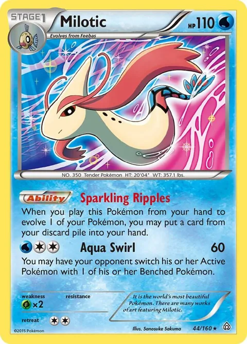 Milotic #44/160 Reverse Holofoil Pokémon card from XY - Primal Clash