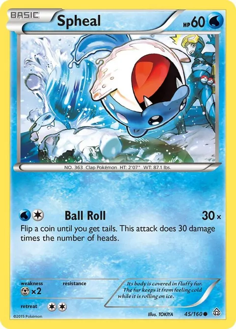 Spheal 45 #45/160 Reverse Holofoil Pokémon card from XY - Primal Clash