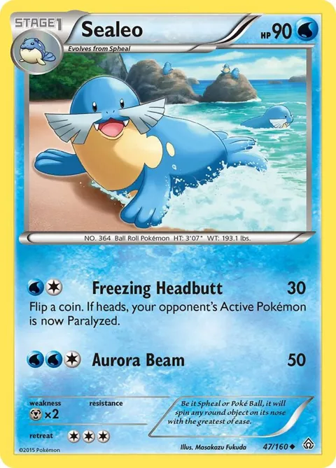 Sealeo #47/160 Reverse Holofoil Pokémon card from XY - Primal Clash