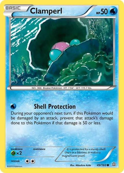Clamperl #49/160 Reverse Holofoil Pokémon card from XY - Primal Clash