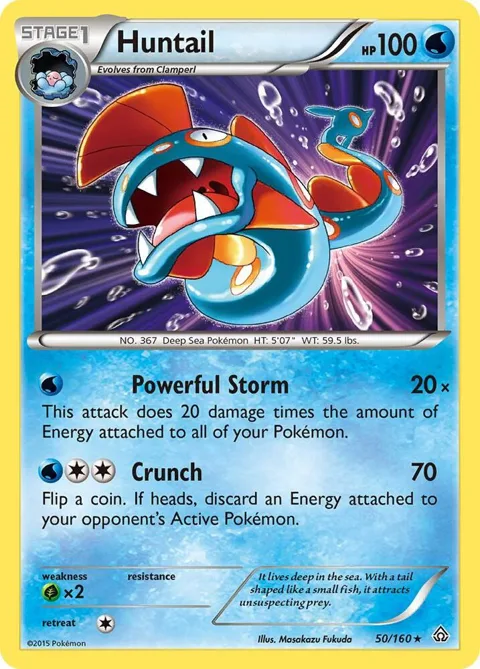 Huntail #50/160 Holofoil Pokémon card from XY - Primal Clash