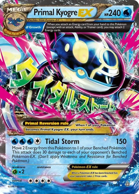Primal Kyogre EX Alpha #55/160 Holofoil Pokémon card from XY - Primal Clash