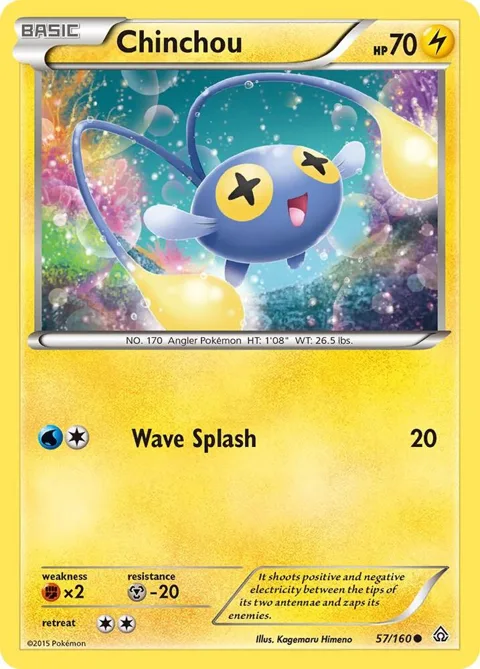 Chinchou #57/160 Reverse Holofoil Pokémon card from XY - Primal Clash