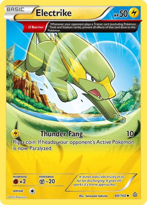 Electrike Omega #60/160 Pokémon card from XY - Primal Clash