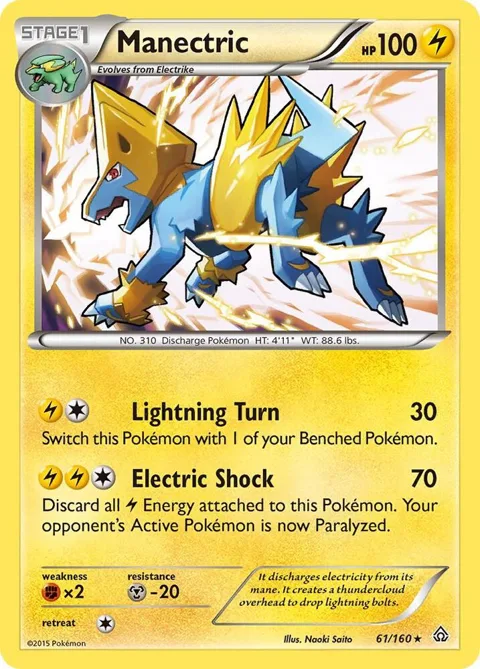 Manectric #61/160 Reverse Holofoil Pokémon card from XY - Primal Clash