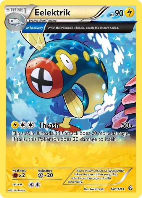 Eelektrik Alpha #64/160 Reverse Holofoil Pokémon card from XY - Primal Clash