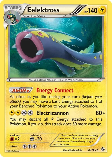 Eelektross #65/160 Holofoil Pokémon card from XY - Primal Clash