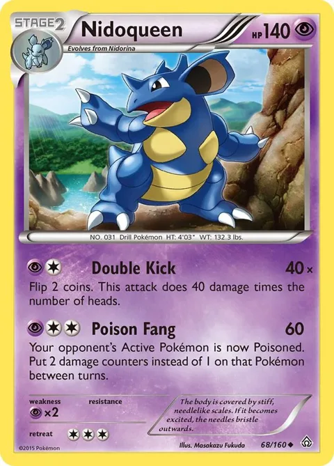 Nidoqueen #68/160 Reverse Holofoil Pokémon card from XY - Primal Clash