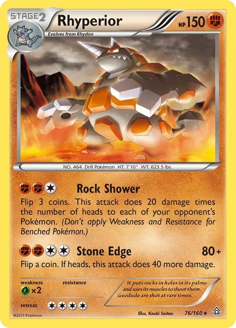 Rhyperior #76/160 Pokémon card from XY - Primal Clash
