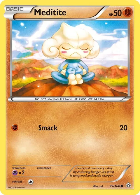 Meditite #79/160 Reverse Holofoil Pokémon card from XY - Primal Clash