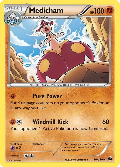 Medicham #80/160 Holofoil Pokémon card from XY - Primal Clash