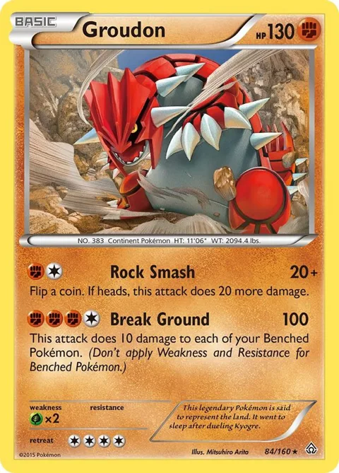 Groudon #84/160 Pokémon card from XY - Primal Clash