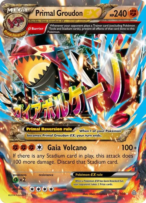 Primal Groudon EX Omega #86/160 Holofoil Pokémon card from XY - Primal Clash