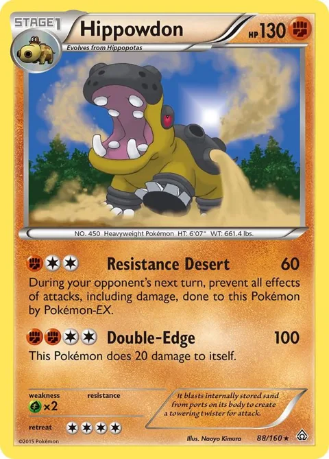 Hippowdon #88/160 Reverse Holofoil Pokémon card from XY - Primal Clash