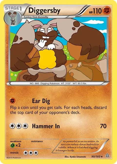 Diggersby #90/160 Pokémon card from XY - Primal Clash