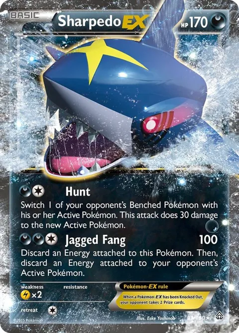 Sharpedo EX #91/160 Holofoil Pokémon card from XY - Primal Clash