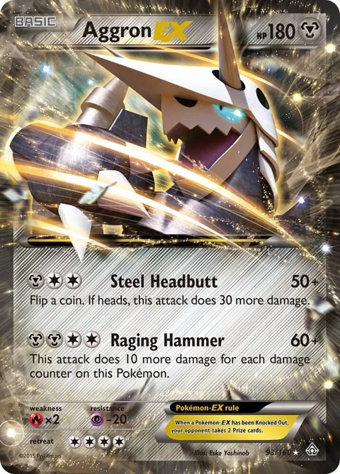 Aggron EX #93/160 Holofoil Pokémon card from XY - Primal Clash