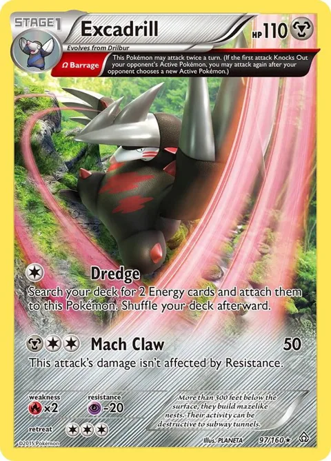 Excadrill Omega #97/160 Reverse Holofoil Pokémon card from XY - Primal Clash