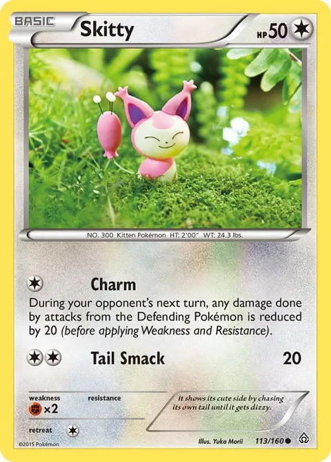 Skitty #113/160 Reverse Holofoil Pokémon card from XY - Primal Clash