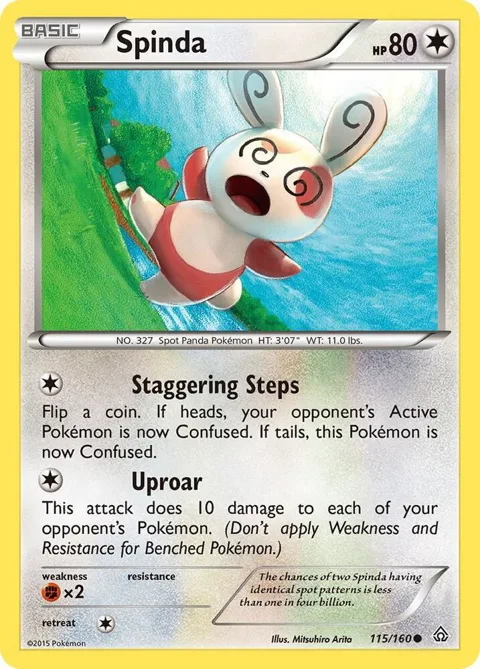 Spinda #115/160 Pokémon card from XY - Primal Clash