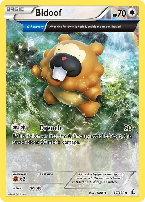 Bidoof Alpha #117/160 Reverse Holofoil Pokémon card from XY - Primal Clash