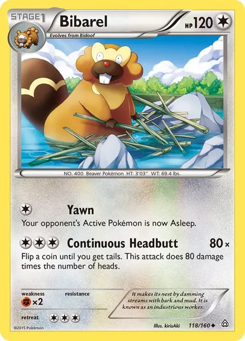 Bibarel #118/160 Reverse Holofoil Pokémon card from XY - Primal Clash