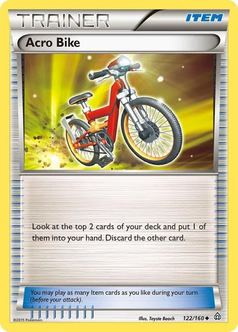 Acro Bike #122/160 Reverse Holofoil Pokémon card from XY - Primal Clash