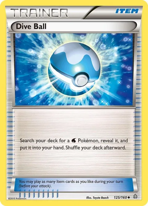Dive Ball #125/160 Pokémon card from XY - Primal Clash