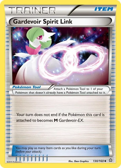 Gardevoir Spirit Link #130/160 Reverse Holofoil Pokémon card from XY - Primal Clash