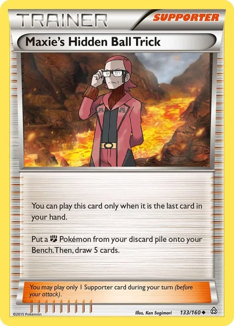 Maxie's Hidden Ball Trick #133/160 Pokémon card from XY - Primal Clash