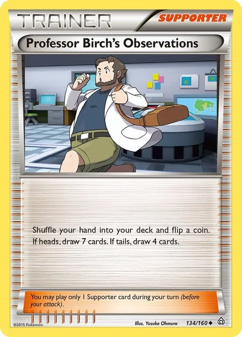 Professor Birch's Observations #134/160 Reverse Holofoil Pokémon card from XY - Primal Clash