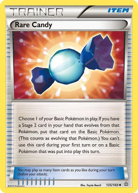 Rare Candy #135/160 Reverse Holofoil Pokémon card from XY - Primal Clash