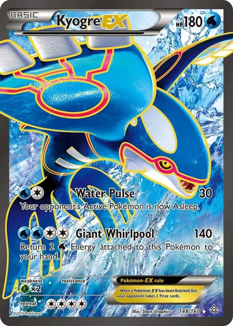 Kyogre EX 148 Full Art #148/160 Holofoil Pokémon card from XY - Primal Clash