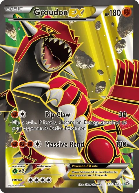 Groudon EX 150 Full Art #150/160 Holofoil Pokémon card from XY - Primal Clash