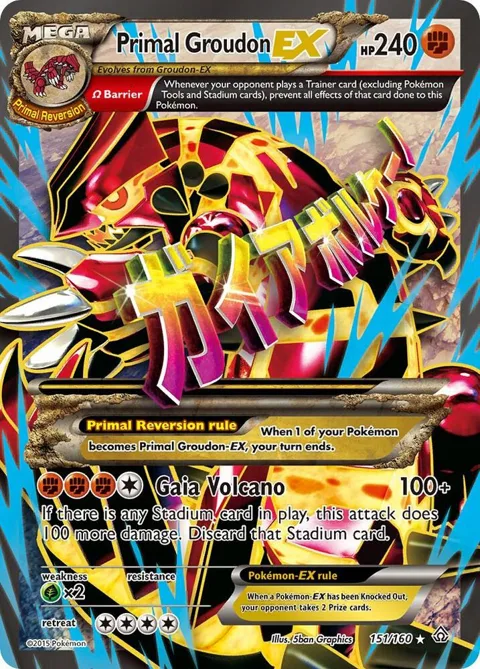 Primal Groudon EX Omega - 151 Full Art #151/160 Holofoil Pokémon card from XY - Primal Clash