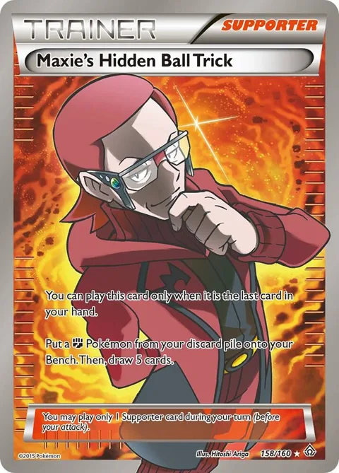 Maxie's Hidden Ball Trick 158 Full Art #158/160 Holofoil Pokémon card from XY - Primal Clash